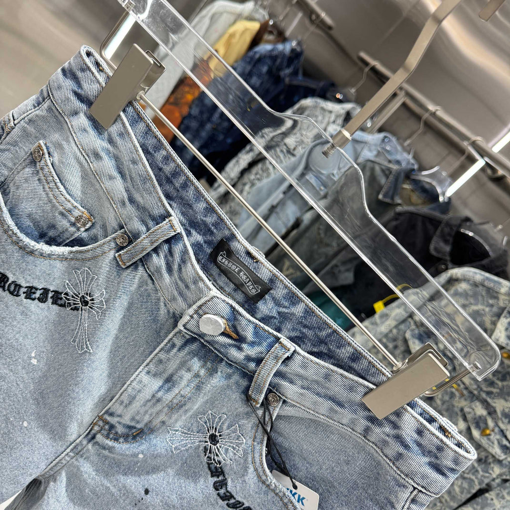 Chrome Hearts Cross Denim Shorts