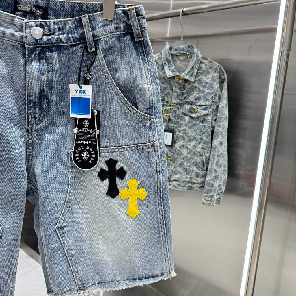 Chrome Hearts Cross Denim Shorts