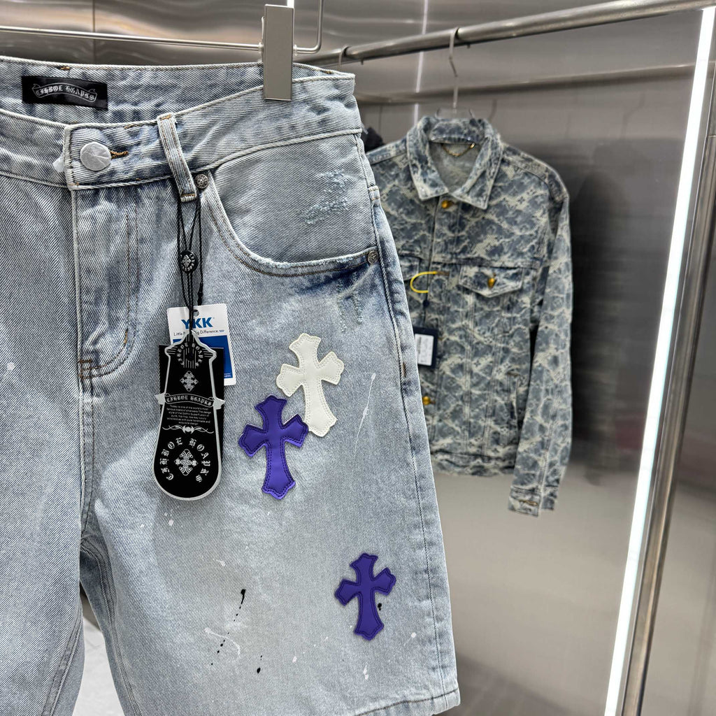 Chrome Hearts Cross Denim Shorts
