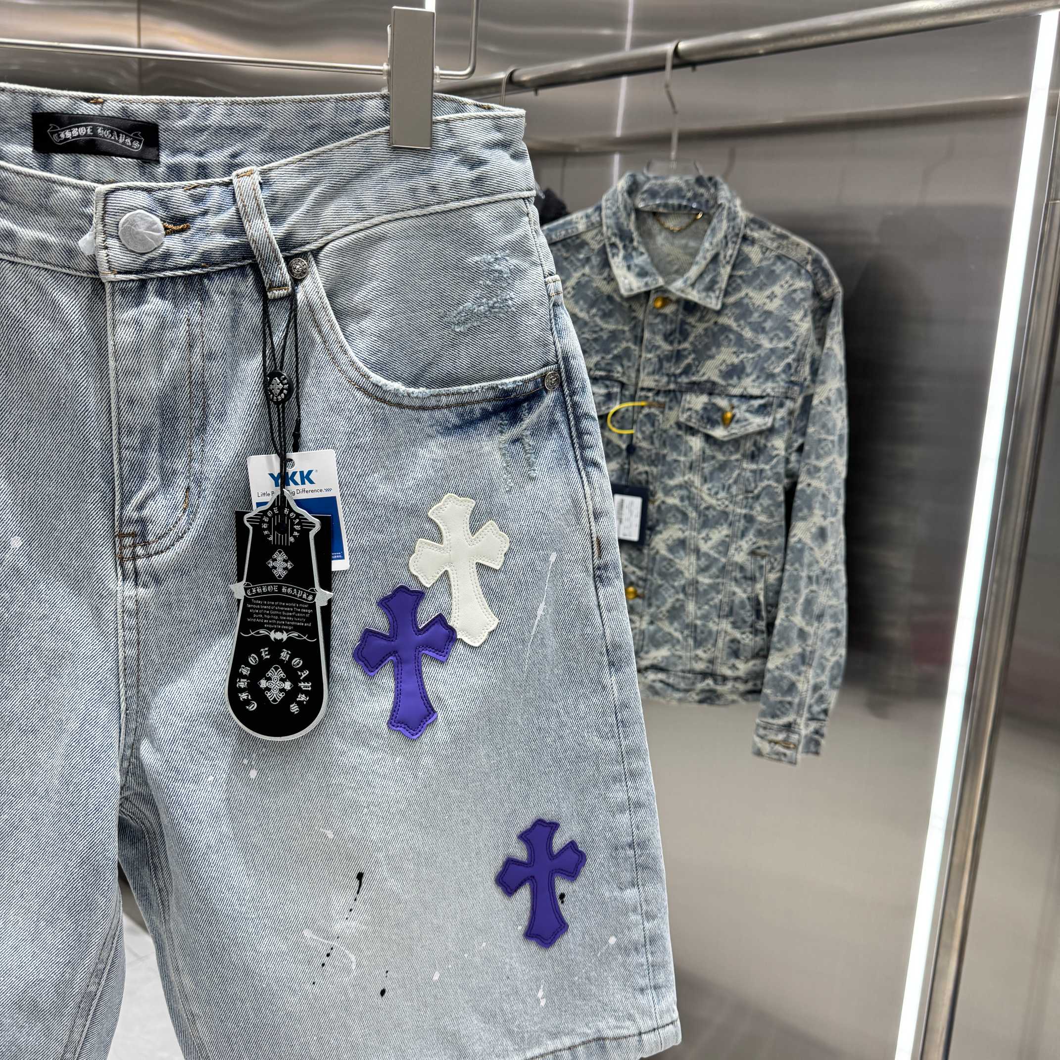 Chrome Hearts Cross Denim Shorts
