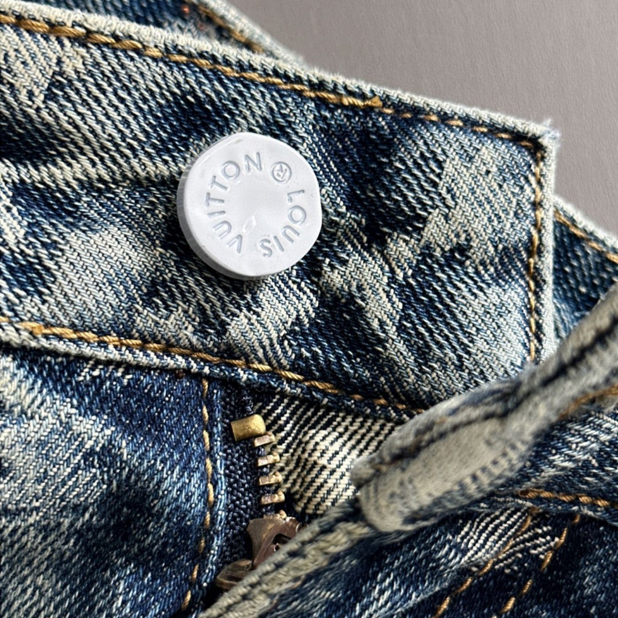Louis Vuitton Denim Shorts Distressed Finish