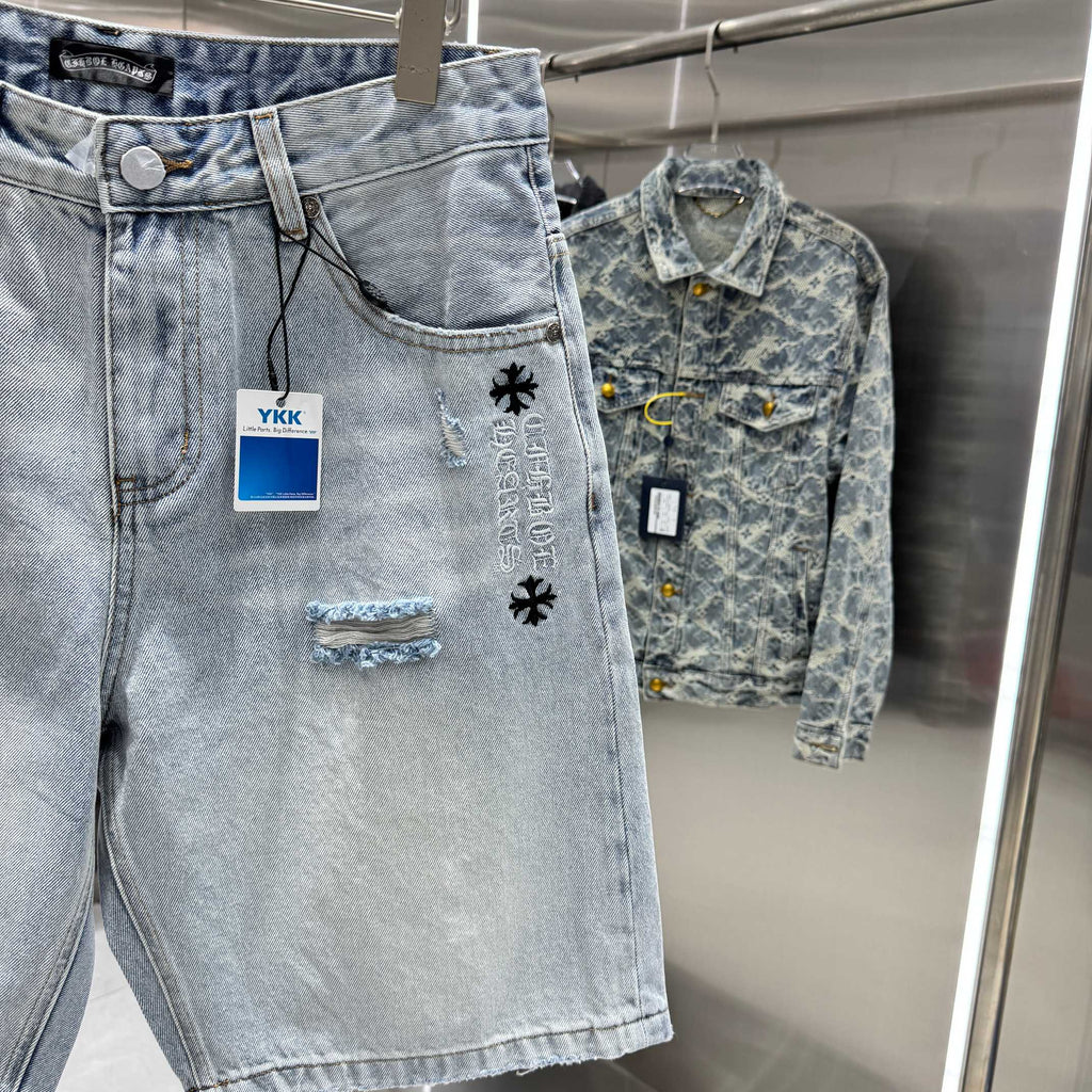 Chrome Hearts Cross Denim Shorts