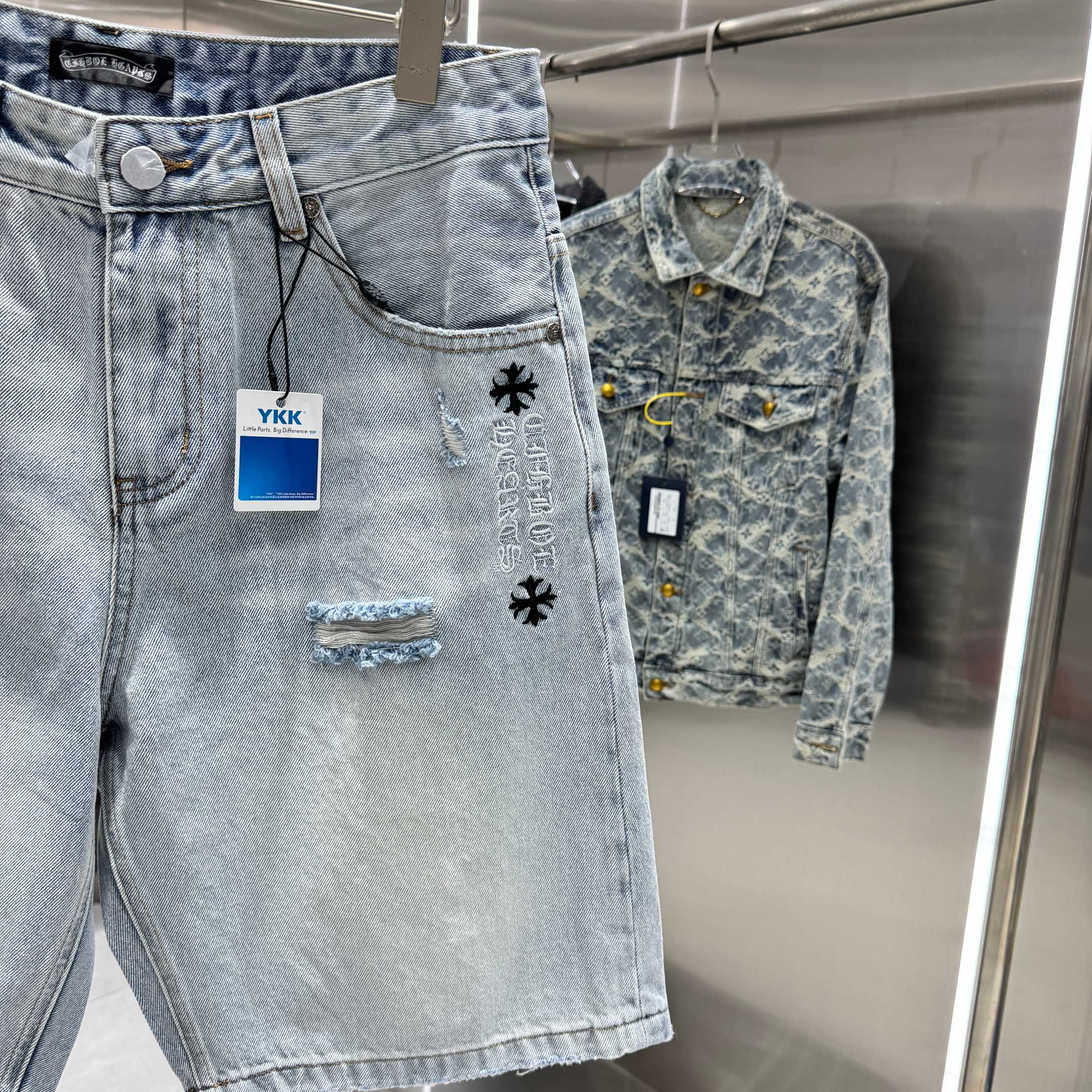 Chrome Hearts Cross Denim Shorts