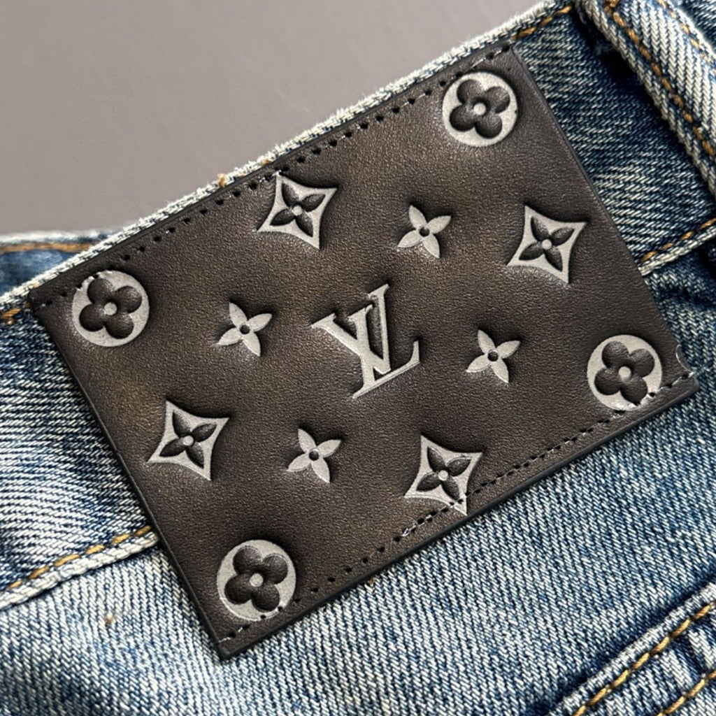 Louis Vuitton Denim Shorts Distressed Finish