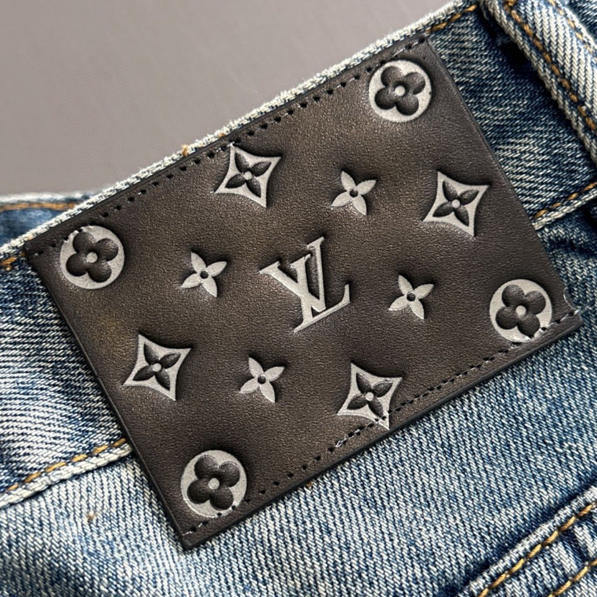 Louis Vuitton Denim Shorts Distressed Finish