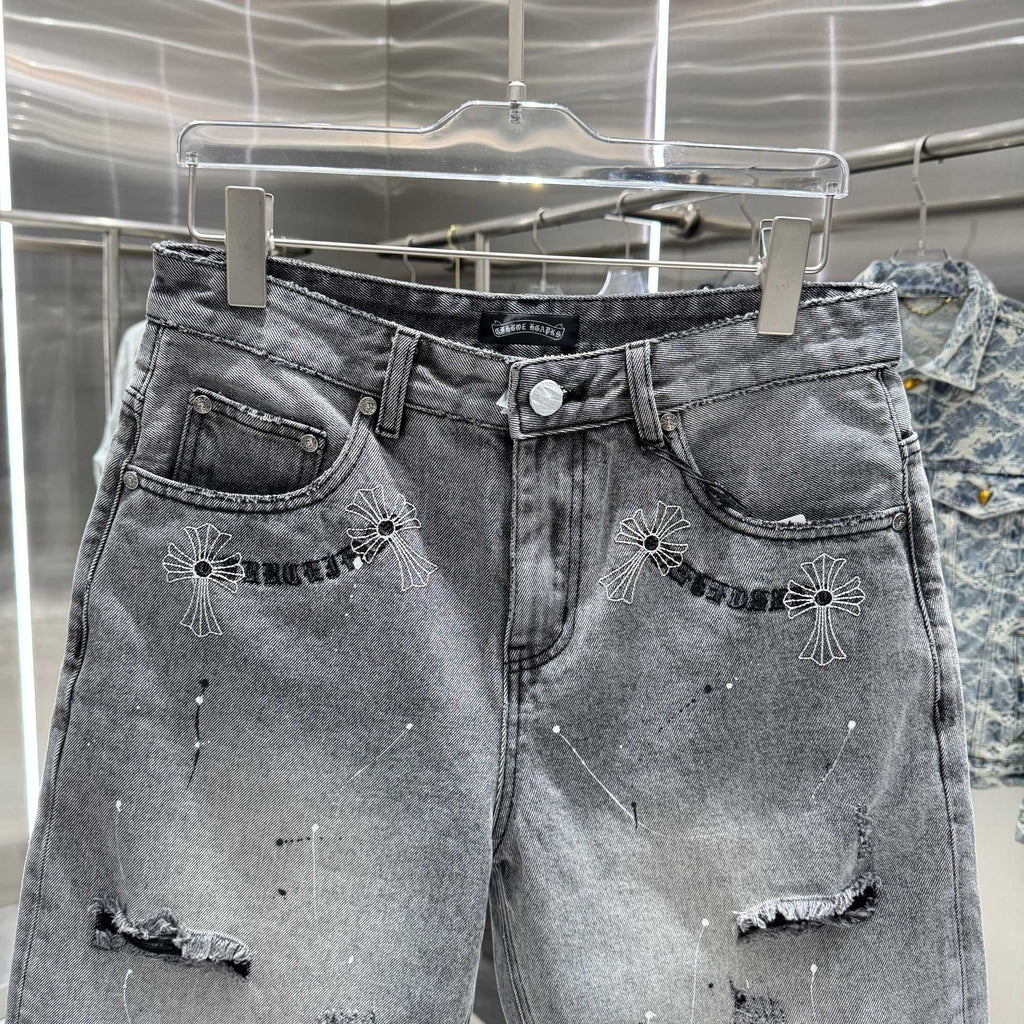 Chrome Hearts Cross Denim Shorts