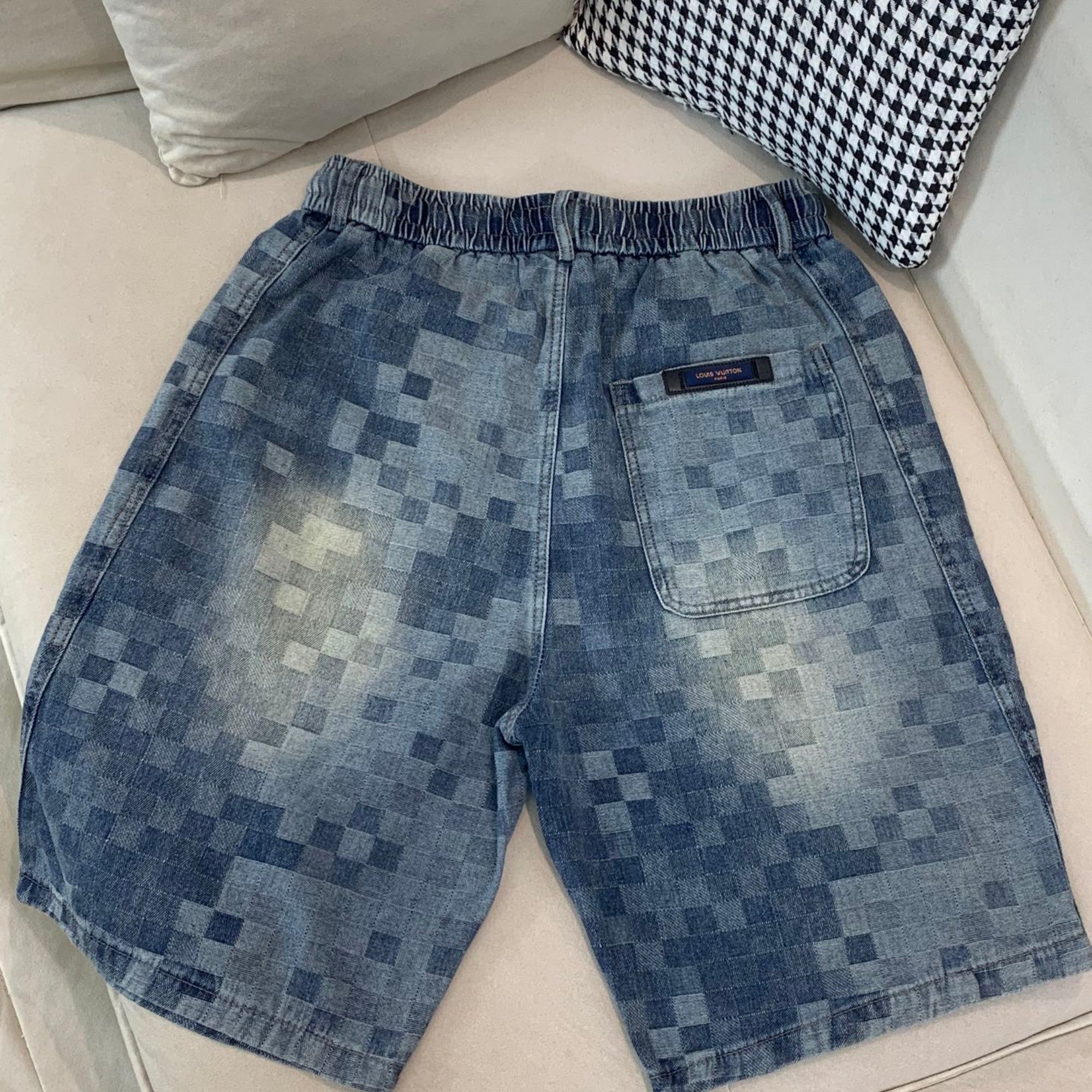 Louis Vuitton Denim Shorts Distressed Finish