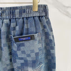 Louis Vuitton Denim Shorts Distressed Finish