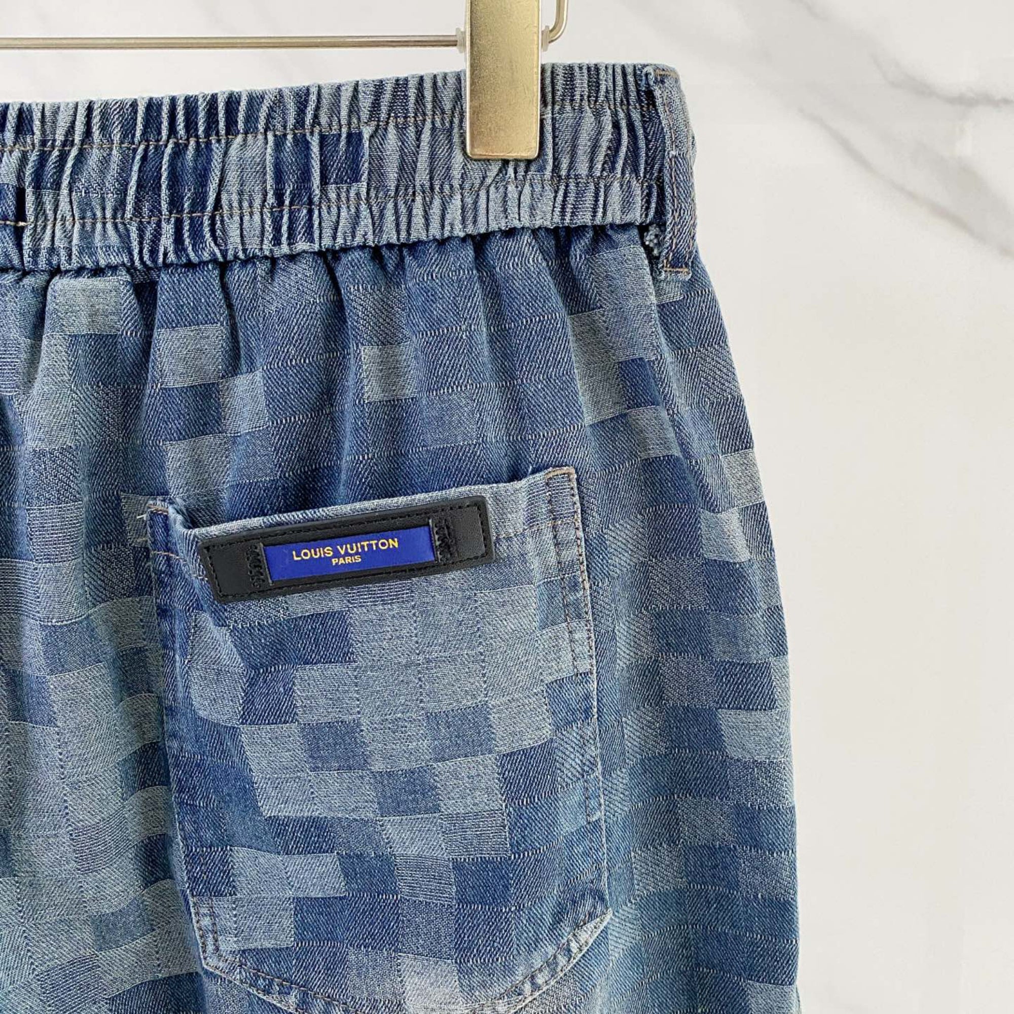 Louis Vuitton Denim Shorts Distressed Finish