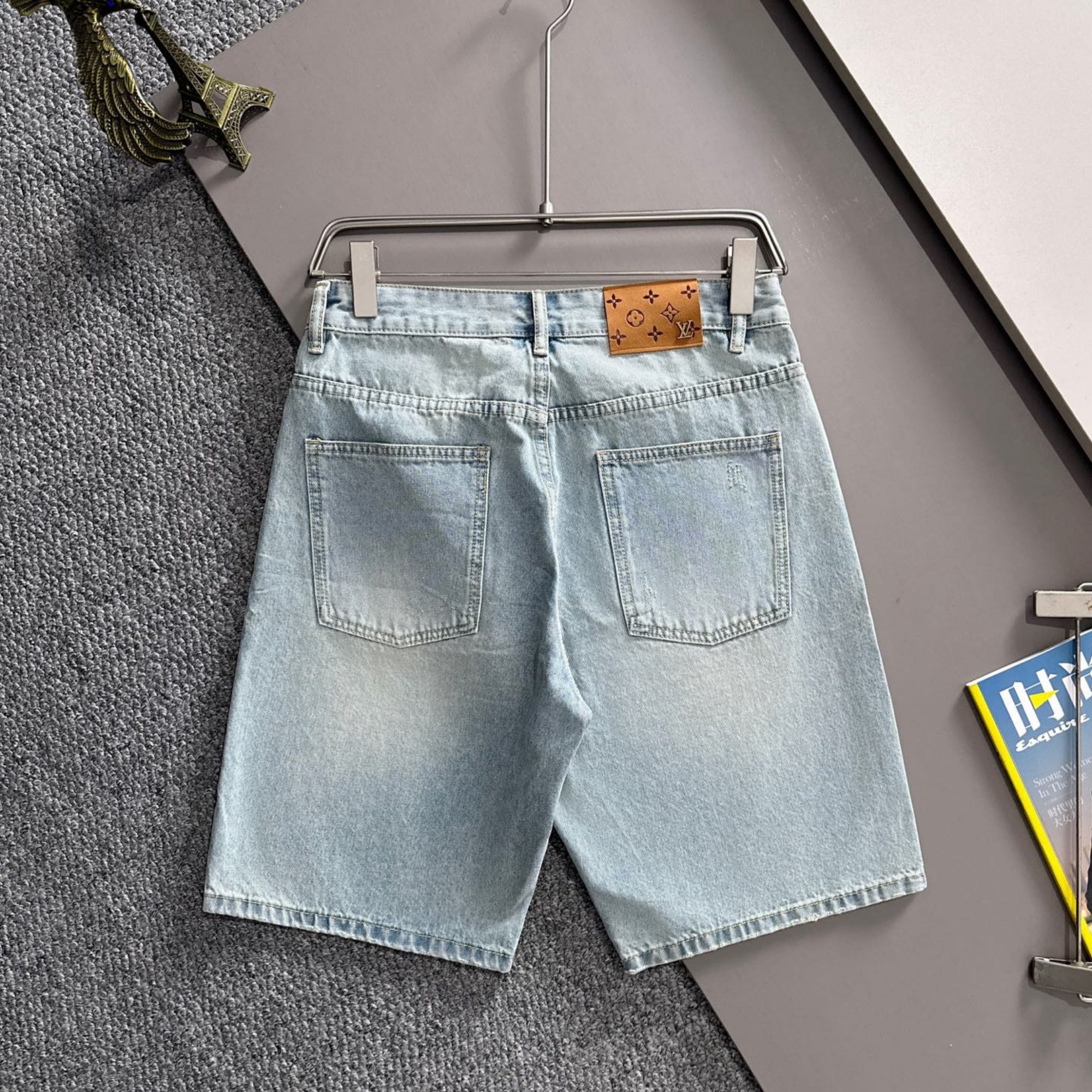 Louis Vuitton Denim Shorts Distressed Finish