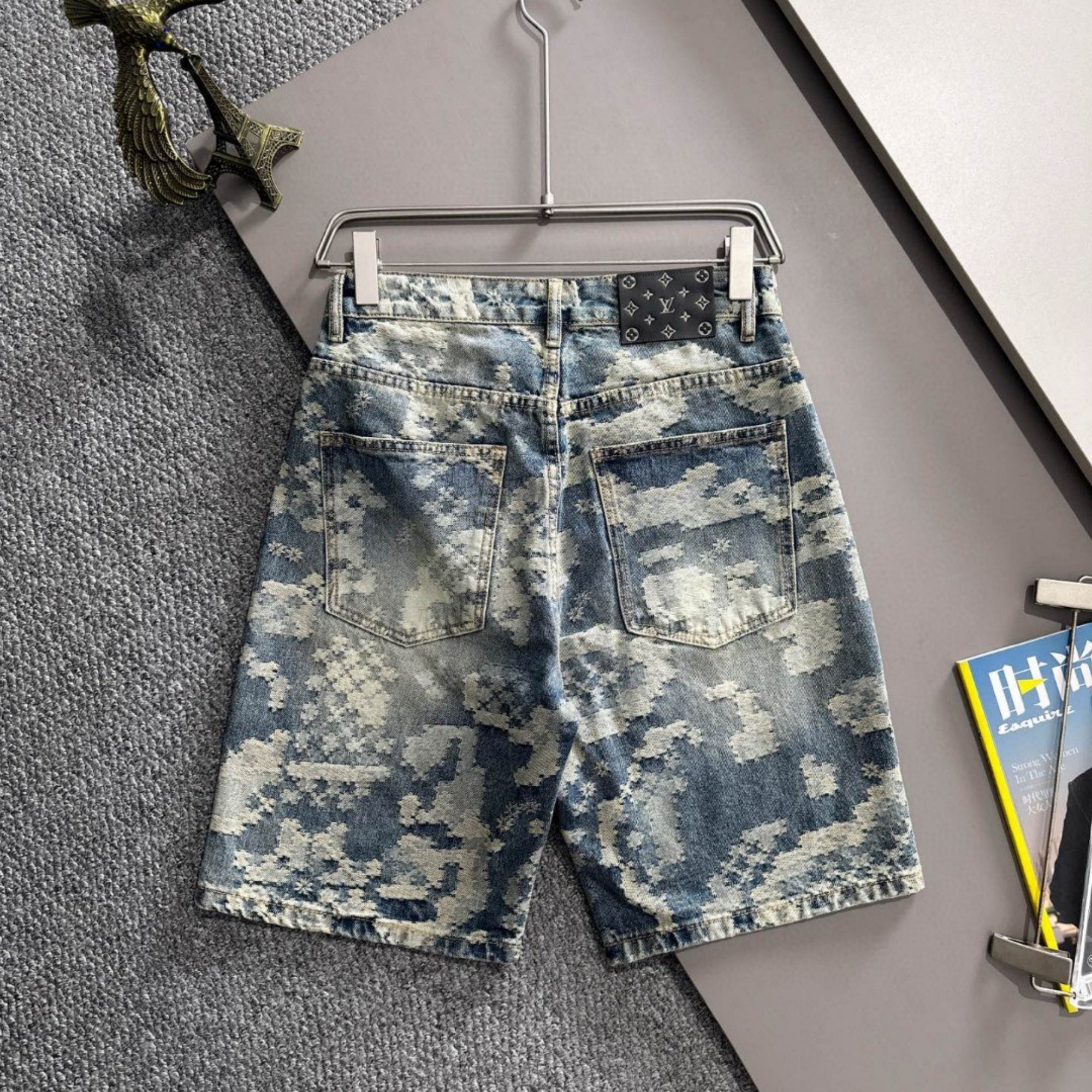 Louis Vuitton Denim Shorts Distressed Finish