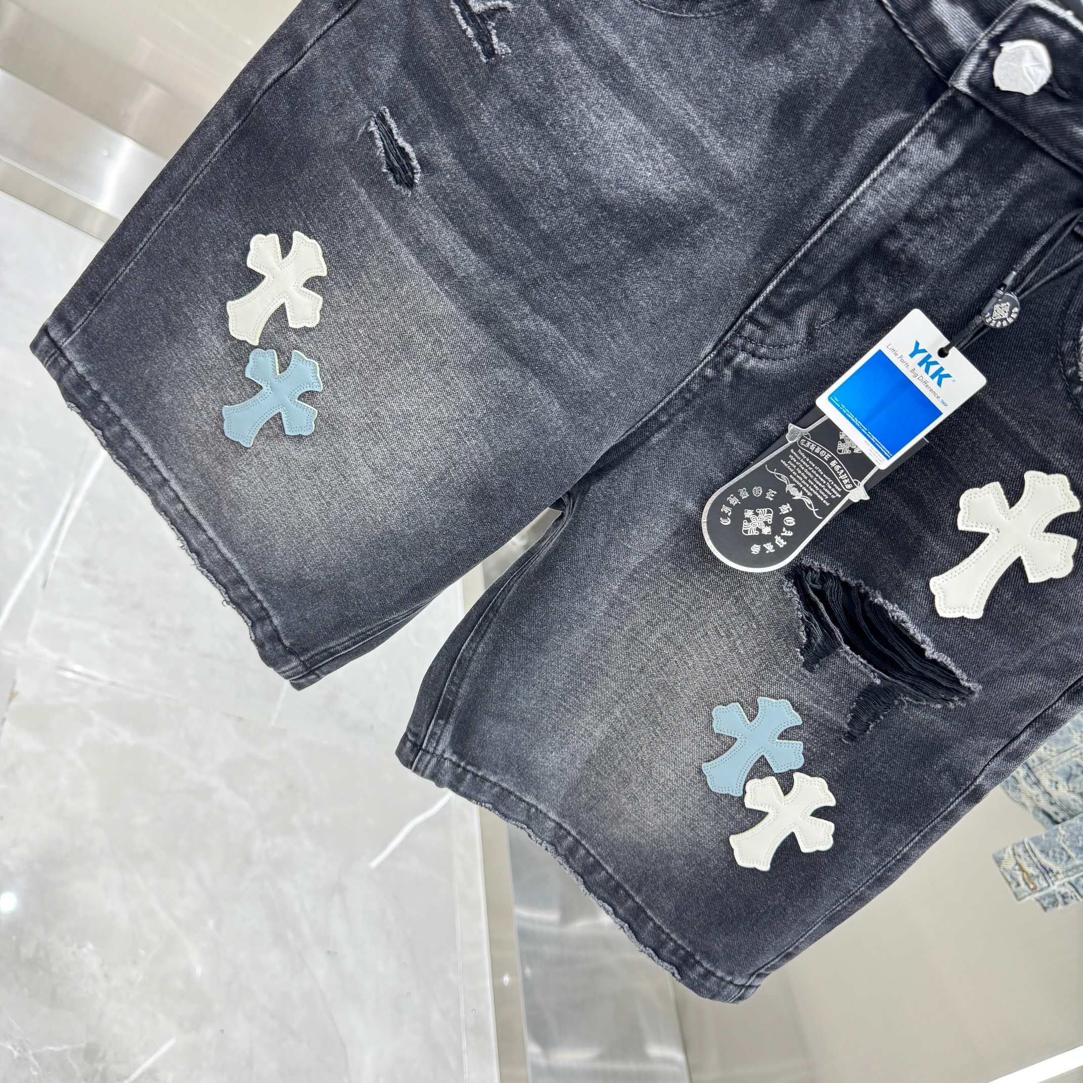 Chrome Hearts Cross Denim Shorts