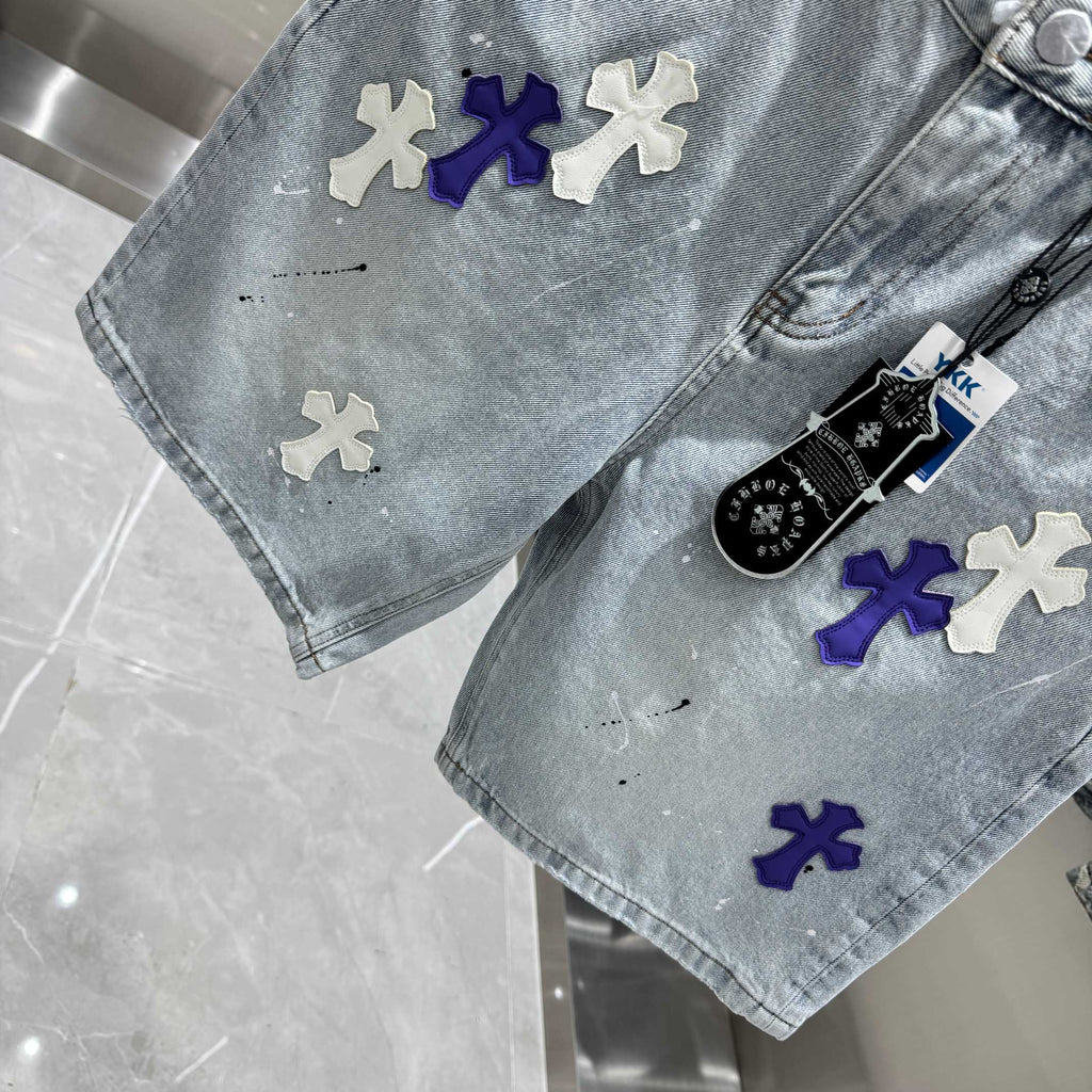 Chrome Hearts Cross Denim Shorts