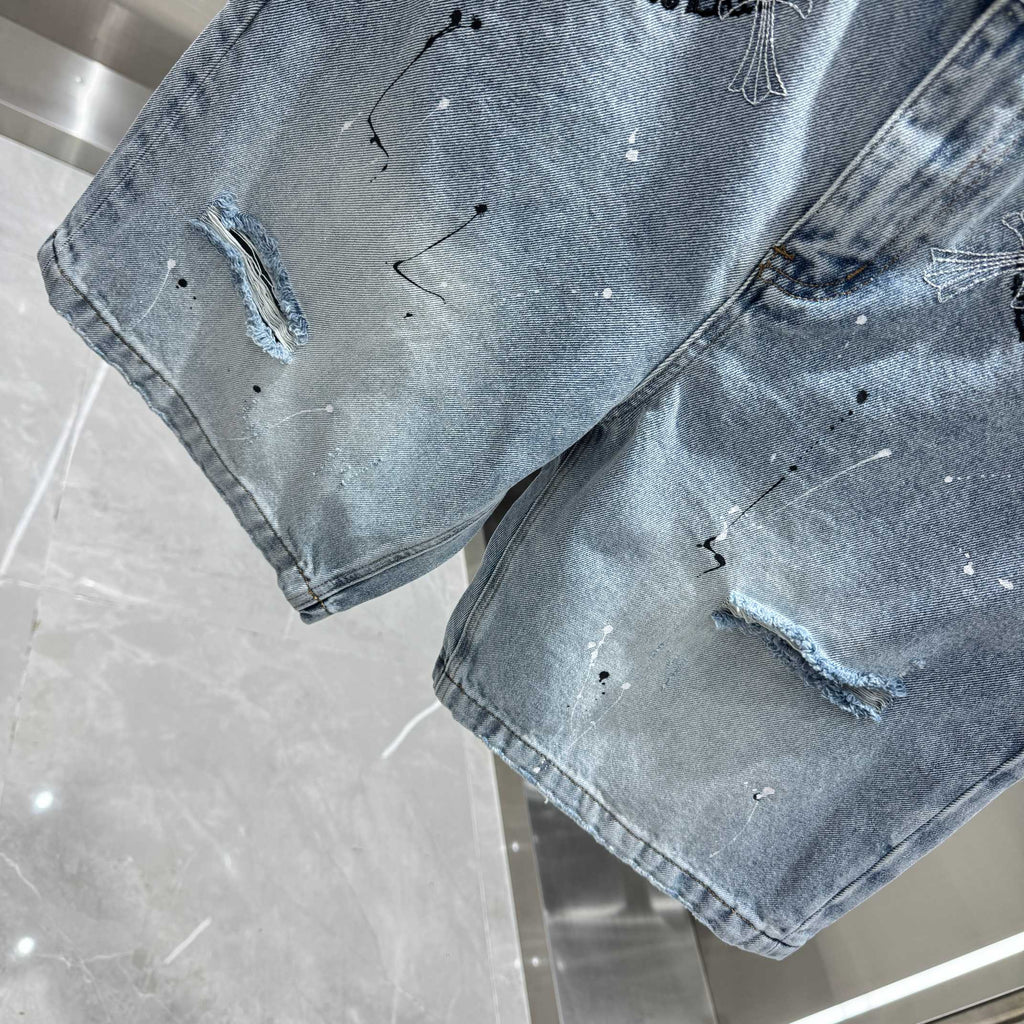 Chrome Hearts Cross Denim Shorts