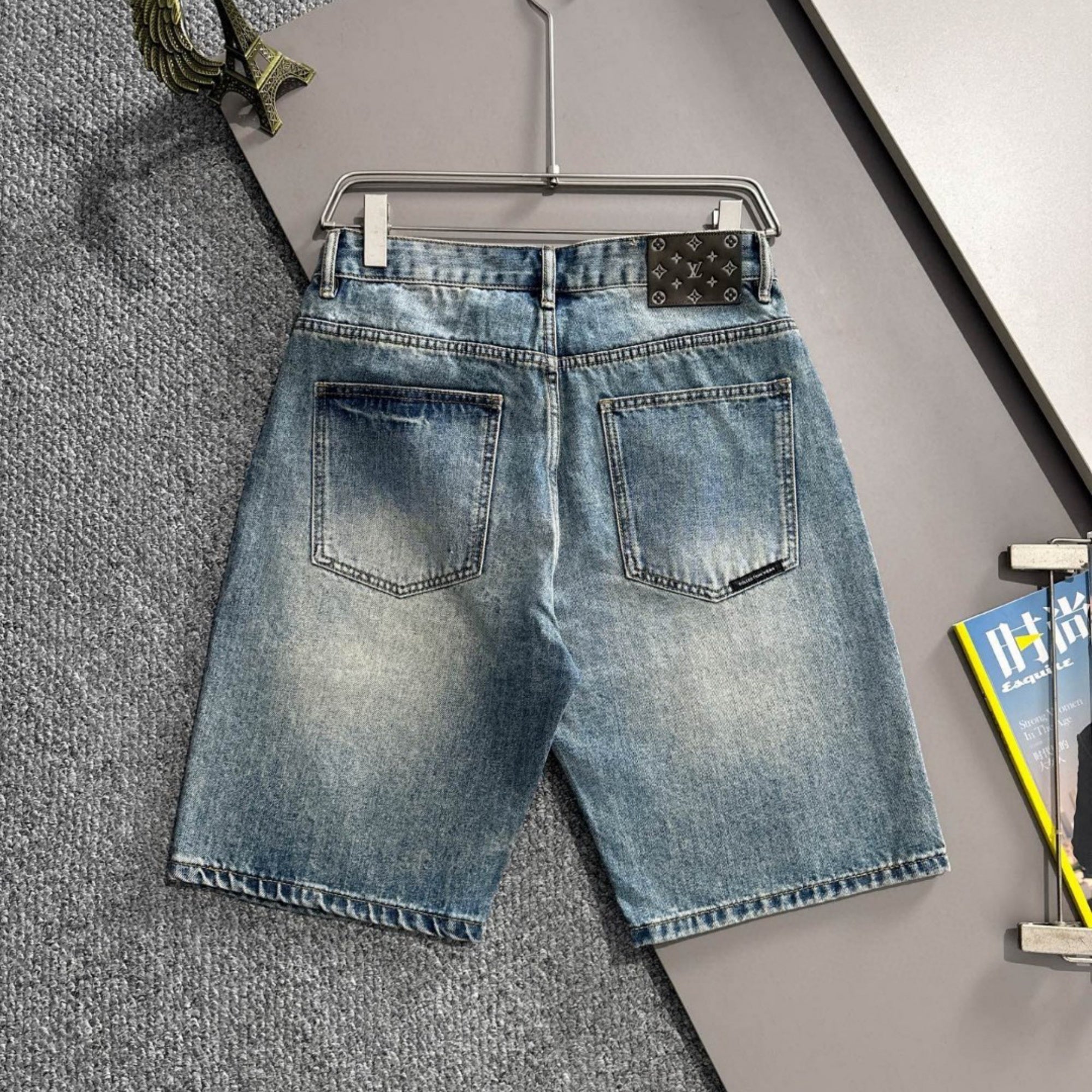 Louis Vuitton Denim Shorts Distressed Finish