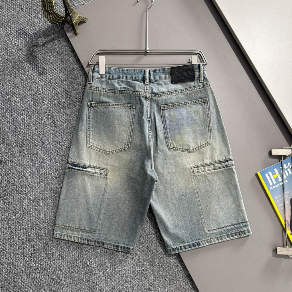 Louis Vuitton Denim Shorts Distressed Finish