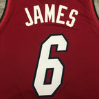 LeBron James Miami Heat #6 Themed V-Neck Maroon Basketball Jersey