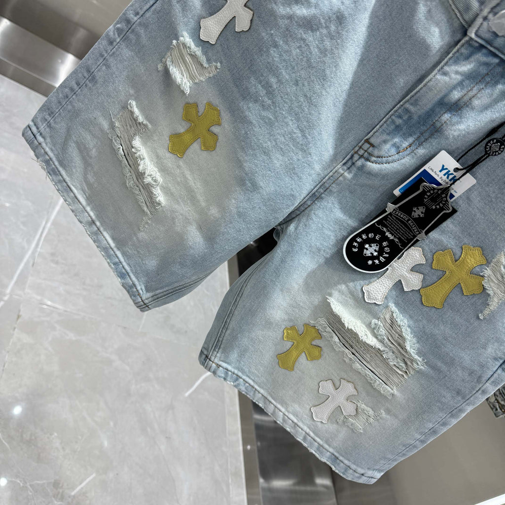 Chrome Hearts Cross Denim Shorts