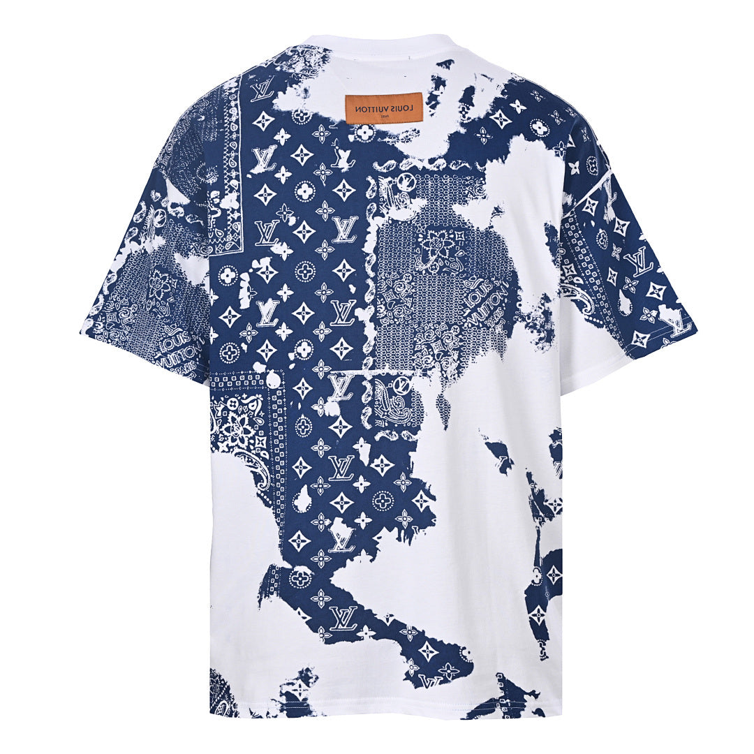 Louis Vuitton Paisley Monogram Embossed Short-Sleeve T-Shirt | Combed Cotton