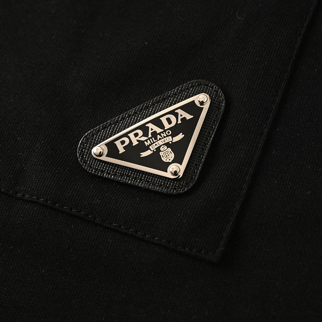 Prada 2026 Printed Pocket T-Shirt Triangle Logo S-XL