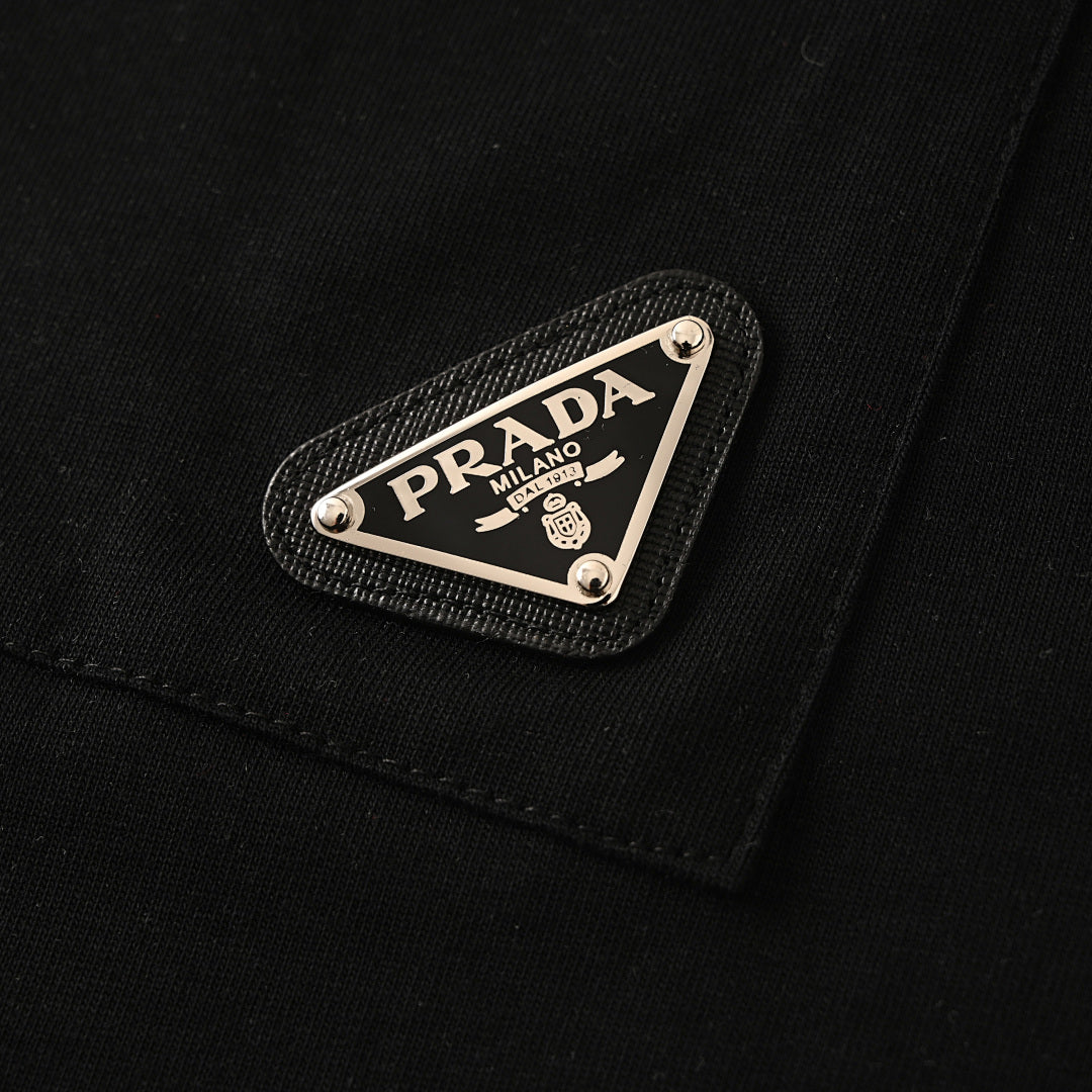 Prada 2026 Printed Pocket T-Shirt Triangle Logo S-XL