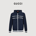 Gucci lettered zip-up hooded jacket