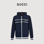 Gucci lettered zip-up hooded jacket