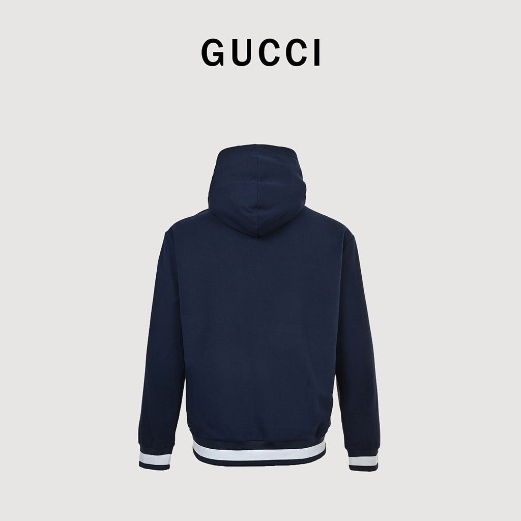 Gucci lettered zip-up hooded jacket