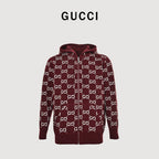 Gucci Reversible GG-Pattern Cashmere Knit Jacket
