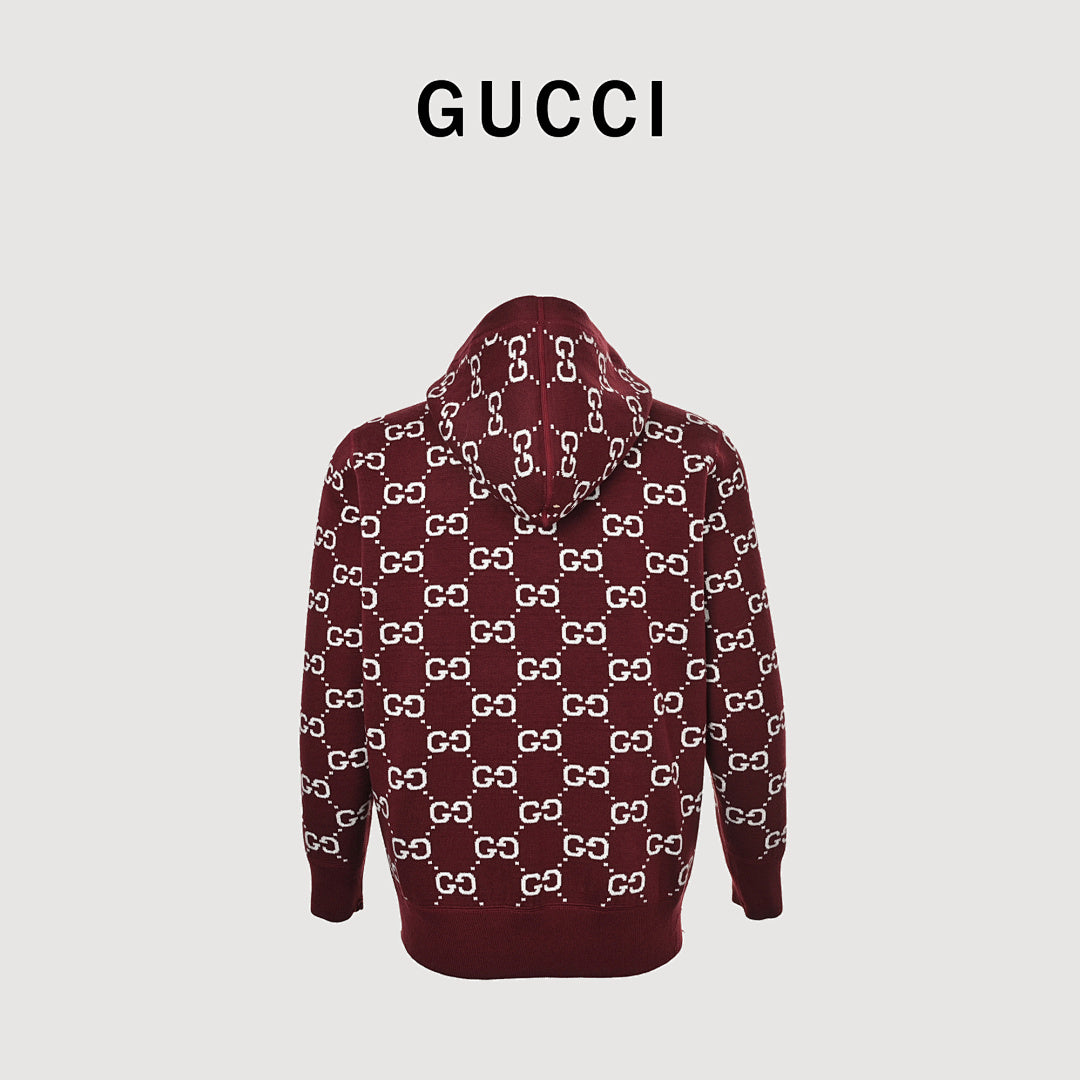 Gucci Reversible GG-Pattern Cashmere Knit Jacket
