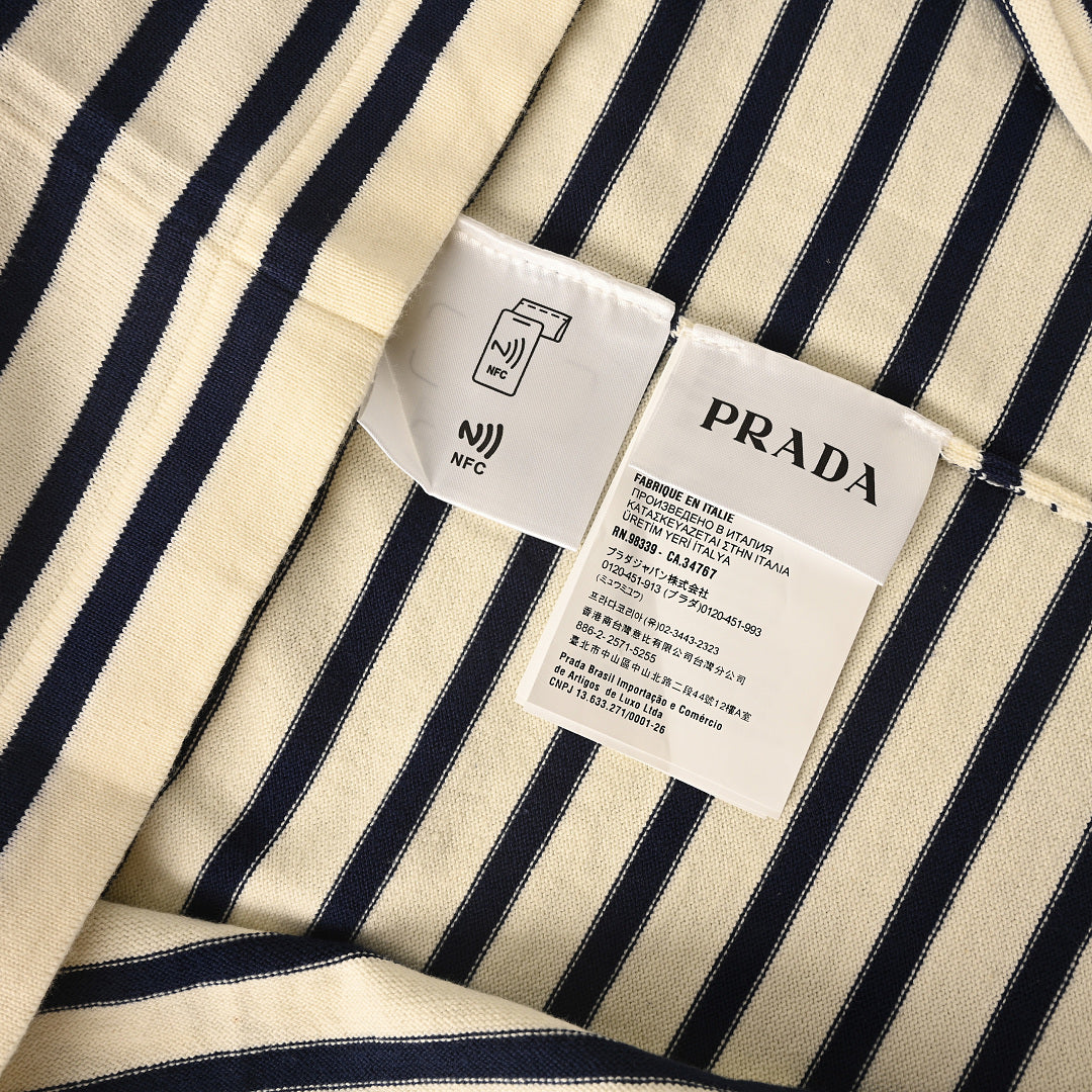 Prada 2026 Inverted Triangle Logo Embroidered T-Shirt S-XL