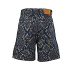 Louis Vuitton Snake-Print Mosaic Denim Shorts