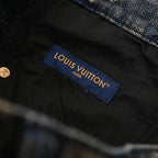 Louis Vuitton Snake-Print Mosaic Denim Shorts