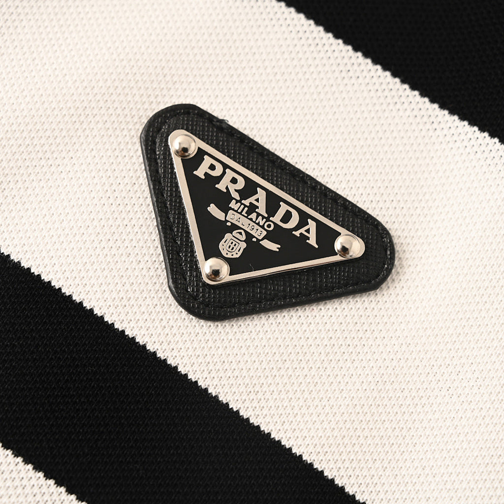 Prada 2026 Classic Triangle Logo Cotton T-Shirt S-XL