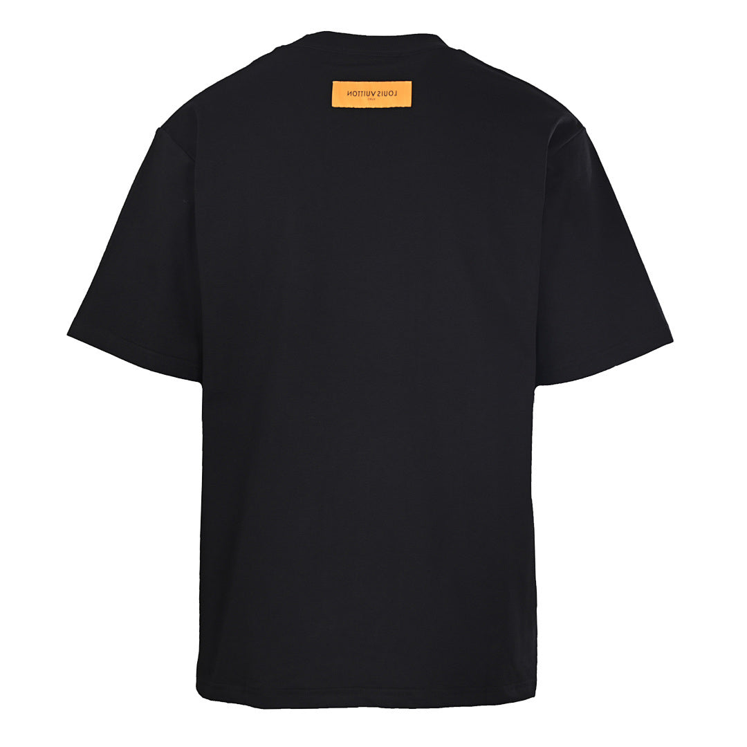 Louis Vuitton Cloud Monogram Foam-Print Short-Sleeve T-Shirt | Black | Combed Cotton