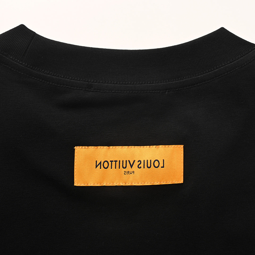 Louis Vuitton Cloud Monogram Foam-Print Short-Sleeve T-Shirt | Black | Combed Cotton