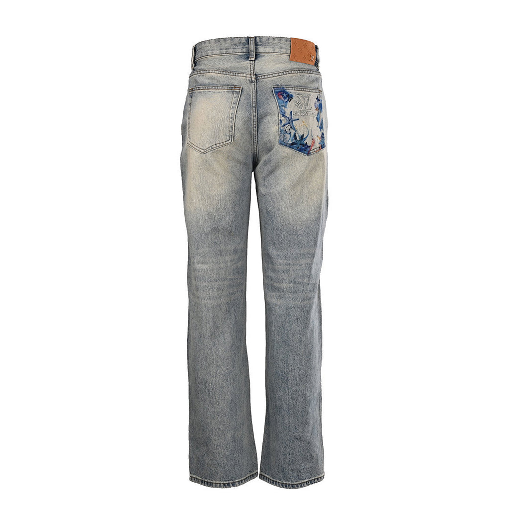 Louis Vuitton Spring/Summer 2025: Denim Trousers with Embossed LV Starfish on Back Pocket