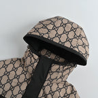 Gucci GG Monogram Hooded Zip Jacket – Beige & Black