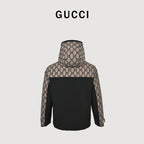 Gucci GG Monogram Hooded Zip Jacket – Beige & Black