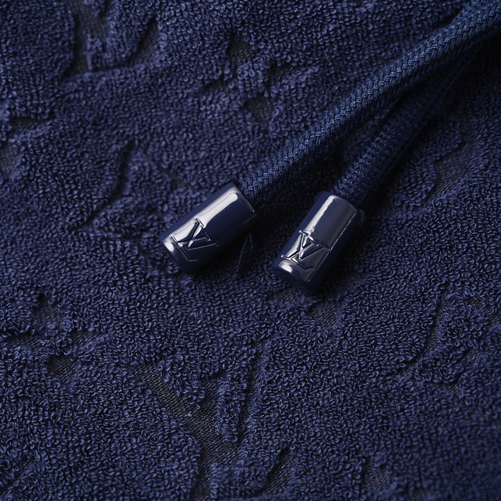 Louis Vuitton Navy Flocked Embossed Terry Shorts