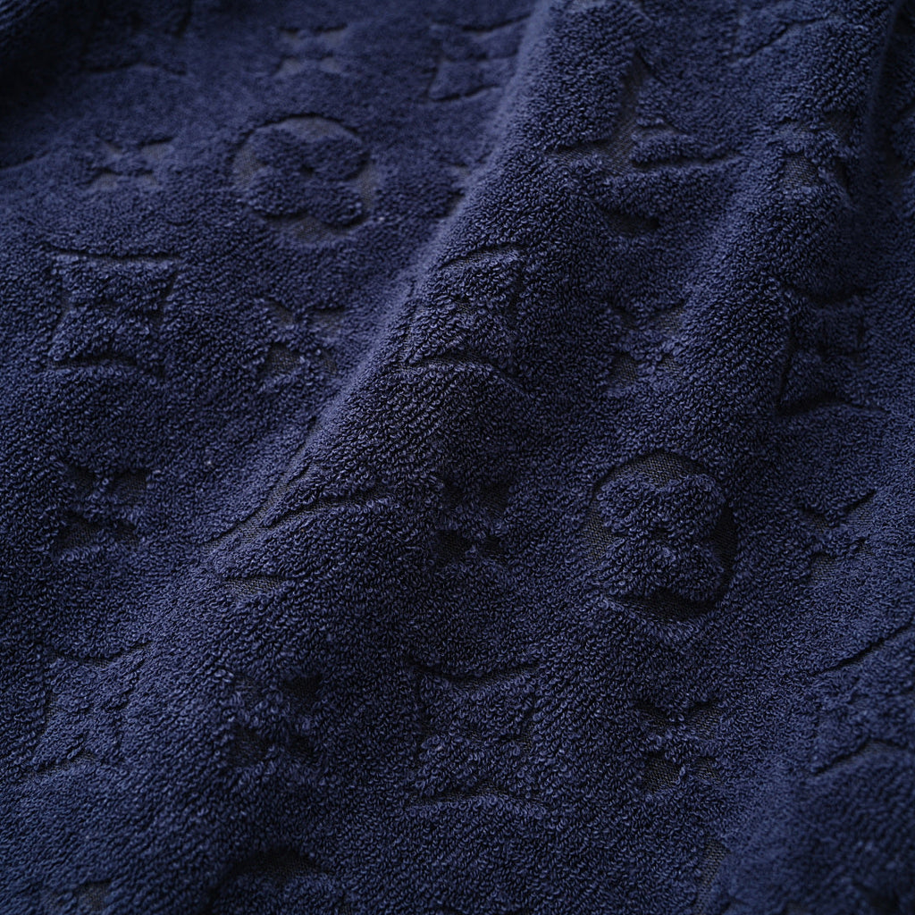 Louis Vuitton Navy Flocked Embossed Terry Shorts