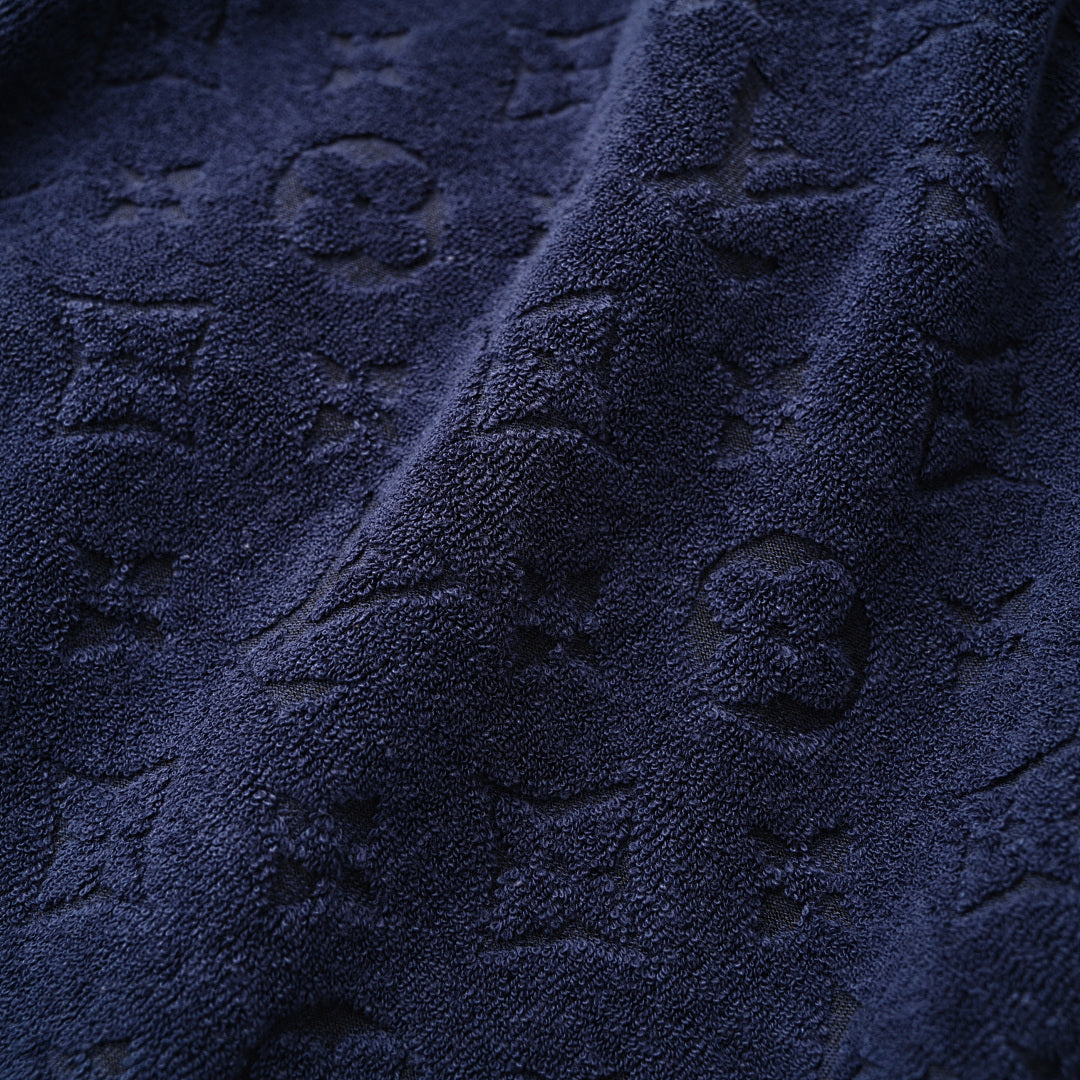 Louis Vuitton Navy Flocked Embossed Terry Shorts