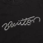Louis Vuitton Short-Sleeve T-Shirt with Handwritten Rhinestone Signature