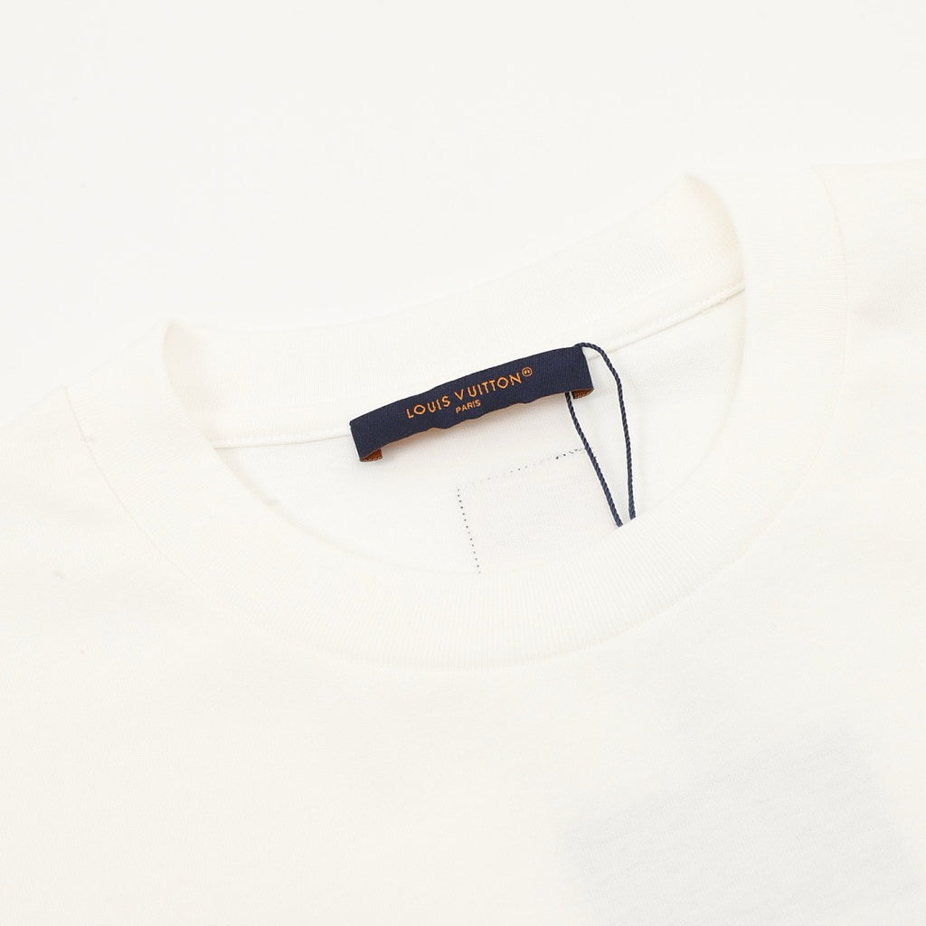 Louis Vuitton Short-Sleeve T-Shirt with Handwritten Rhinestone Signature