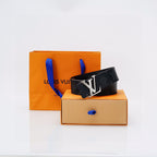 Louis Vuitton Black Monogram Belt – LV Initiales Silver Buckle