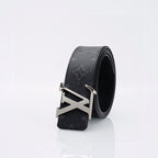 Louis Vuitton Black Monogram Belt – LV Initiales Silver Buckle