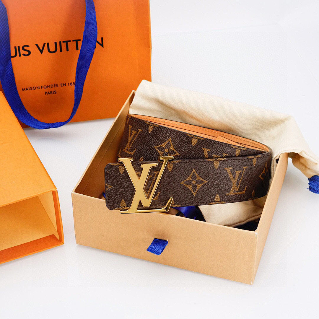 Louis Vuitton Monogram Belt – LV Initiales Gold Buckle