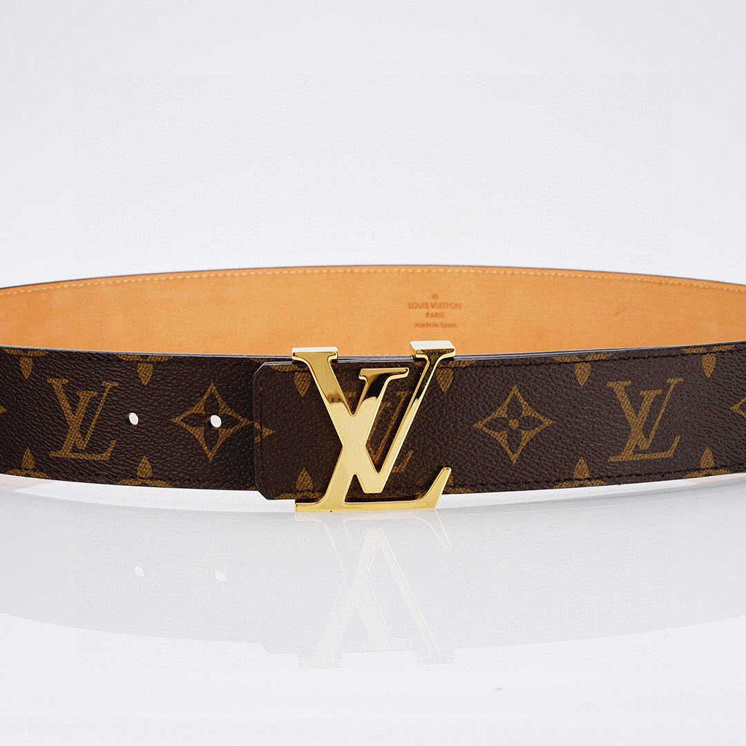 Louis Vuitton Monogram Belt – LV Initiales Gold Buckle