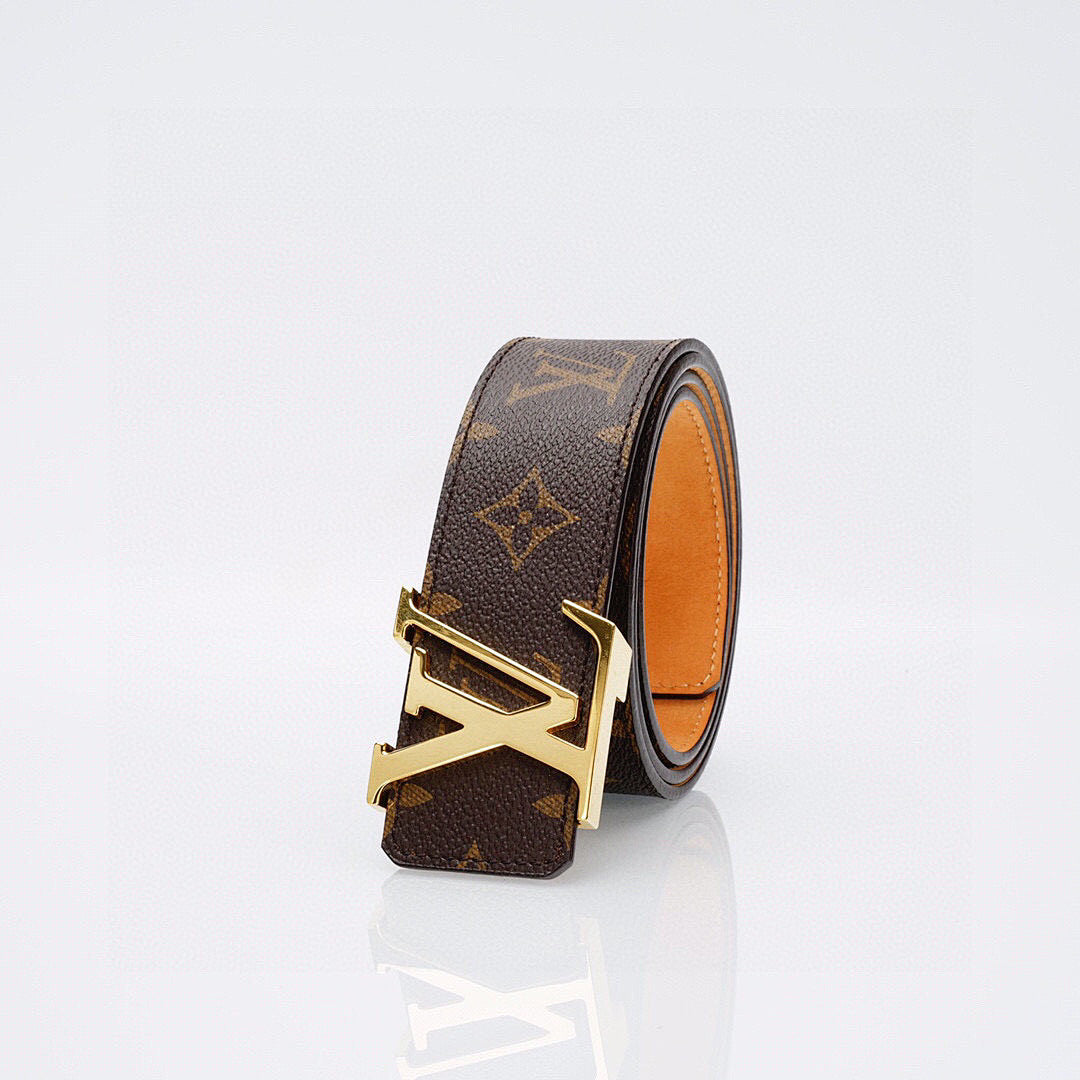 Louis Vuitton Monogram Belt – LV Initiales Gold Buckle