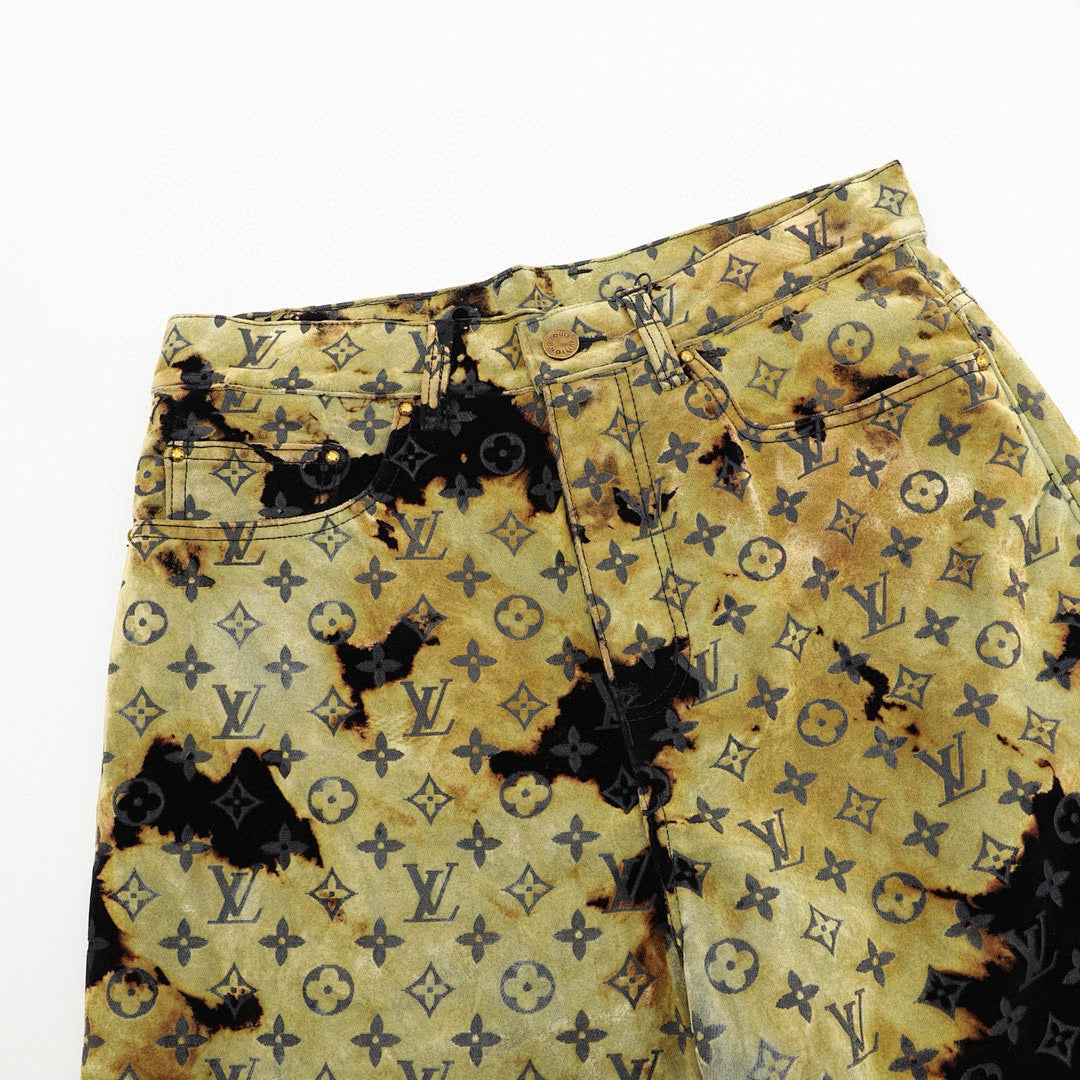 Louis Vuitton Faded "Burning Clouds" Denim Trousers